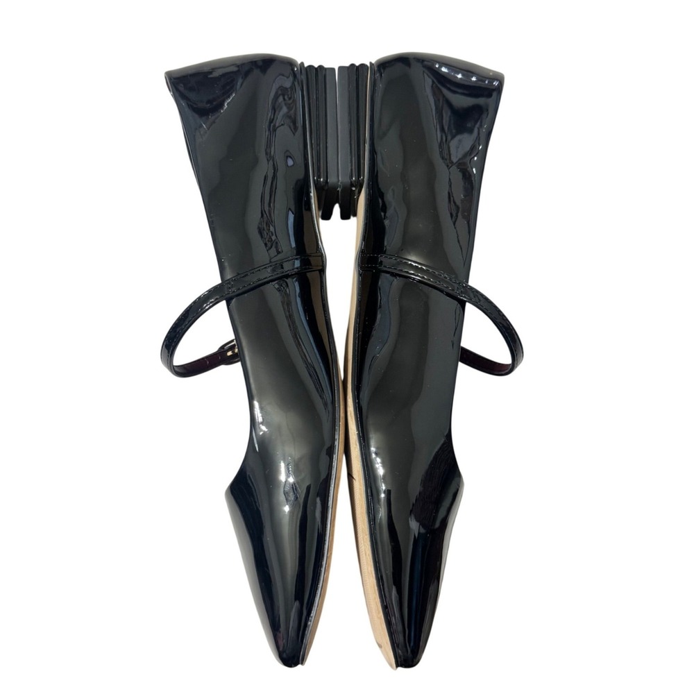 Franco Sarto Tinsley Mary Jane Women 11 Black Excellent Patent Square Toe Flat - Picture 3 of 9